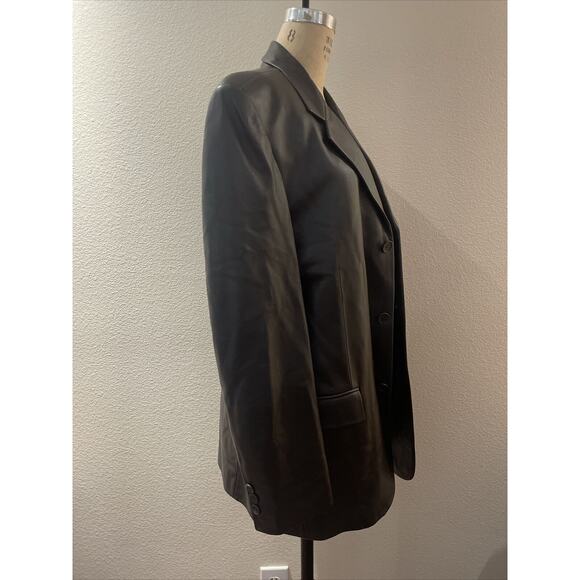 rosleen, genuine brown leather jacket, Shoulder Pads, size M - Picture 3 of 8